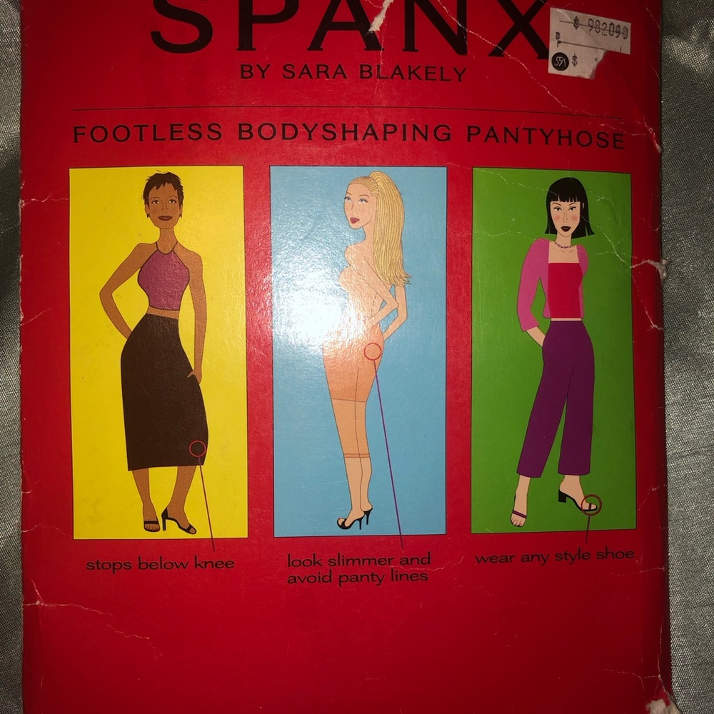 NOS SPANX Bodyshaping Footless Pantyhose Sz E Spice Early Packaging Never Worn